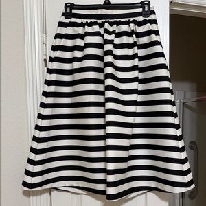Forever 21 Black and White Striped A-Line Skirt